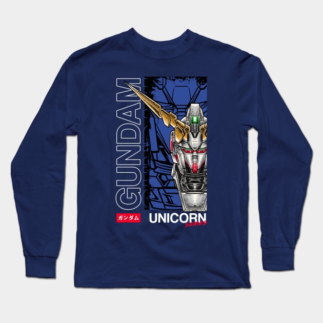 Unicorn Gundam Fan Art Long Sleeve T-Shirt by Harrisaputra